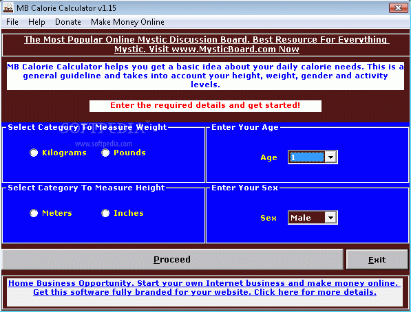 MB Free Calorie Calculator