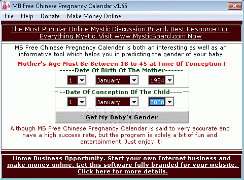 MB Free Chinese Pregnancy Calendar