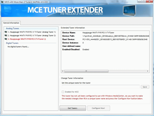 MCE Tuner Extender