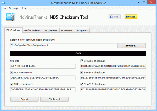 NoVirusThanks MD5 Checksum Tool