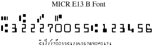 MICR E13B Font