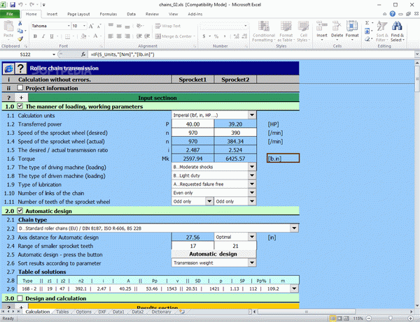 MITCalc - Roller Chains Calculation