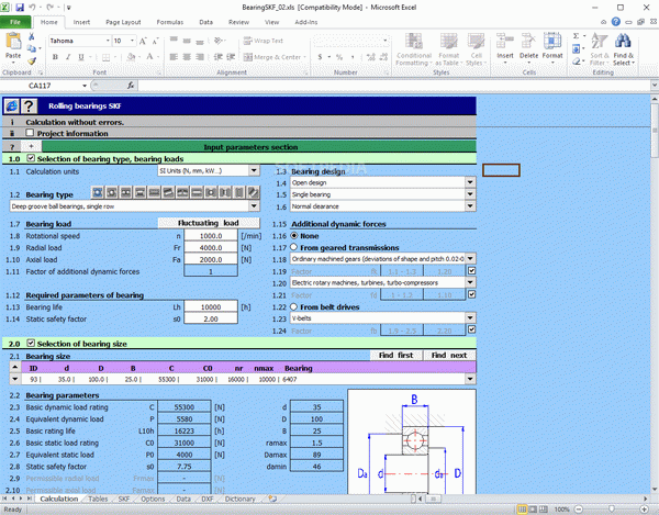 MITCalc - Rolling Bearings Calculation SKF