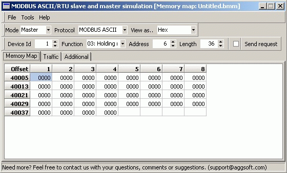 MODBUS ASCII/RTU master and slave simulation