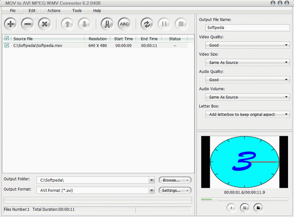 MOV to AVI MPEG WMV Converter