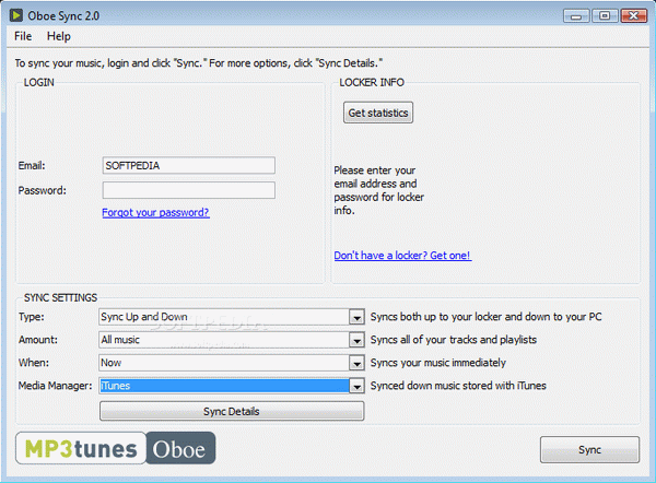 MP3Tunes Oboe Sync