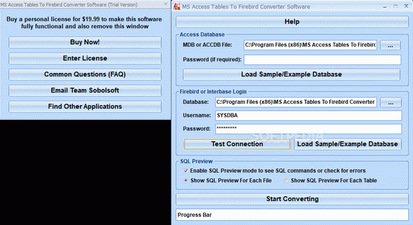 MS Access Tables To Firebird Converter Software