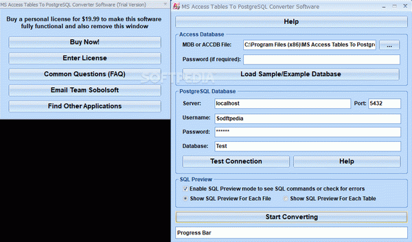 MS Access Tables To PostgreSQL Converter Software