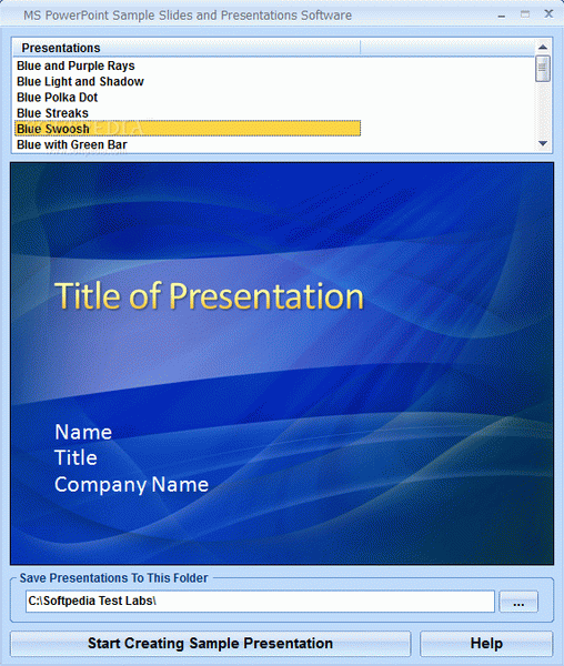 MS PowerPoint Sample Slides and Presentations Software