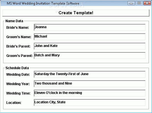 MS Word Wedding Invitation Template Software
