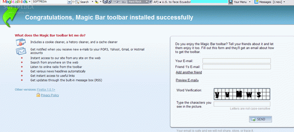 Magic Bar toolbar for IE