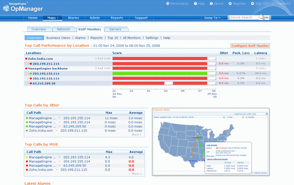 ManageEngine OpManager Voip Monitor