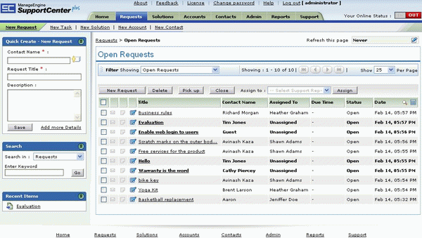 ManageEngine SupportCenter Plus