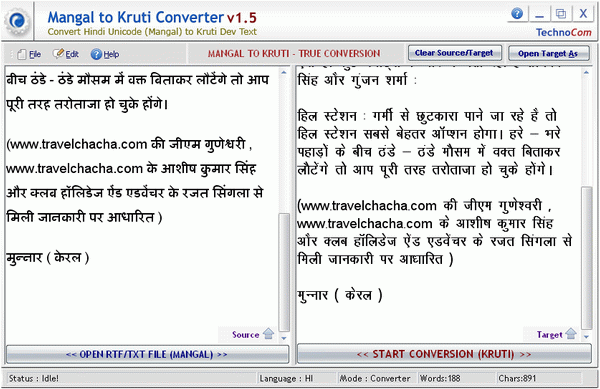 Mangal To Kruti Converter