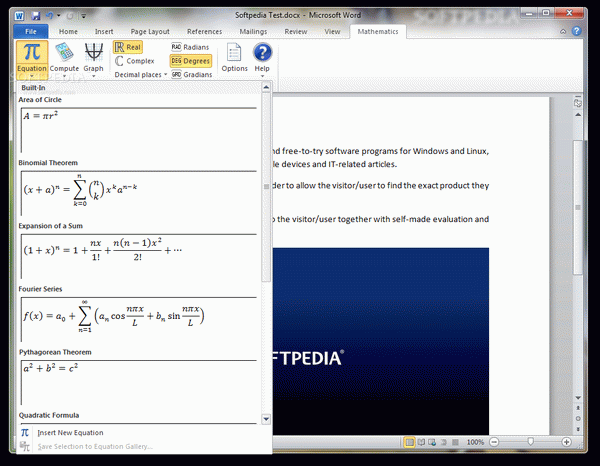 Microsoft Mathematics Add-In for Word and OneNote