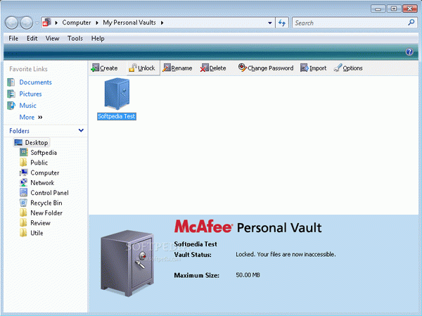 McAfee Personal Vault