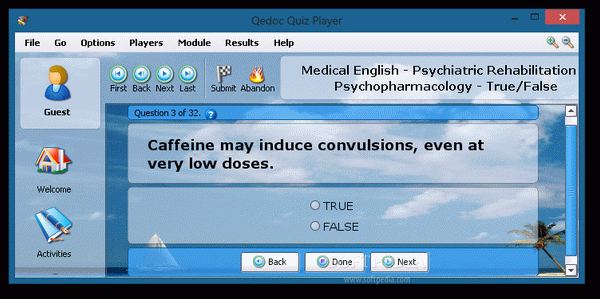 Medical English - Psychiatric Rehabilitation - Psychopharmacology - True/False