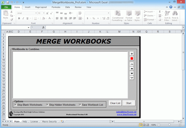 Merge Workbooks Professional