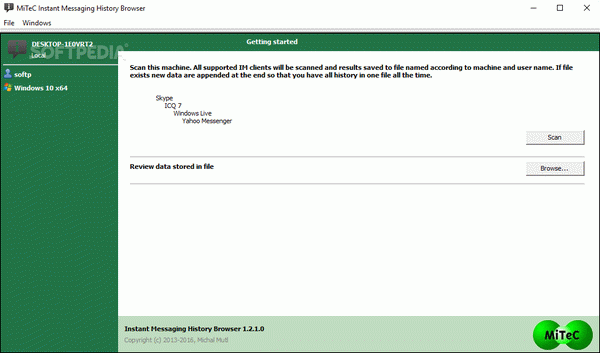 MiTeC Instant Messaging History Browser