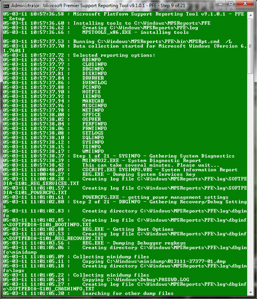 Microsoft Platform Support Reporting Tool - PFE