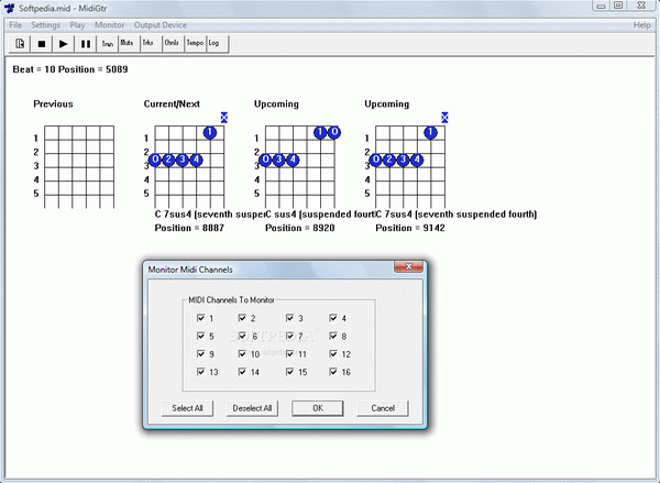 Midi Guitar Chord Finder