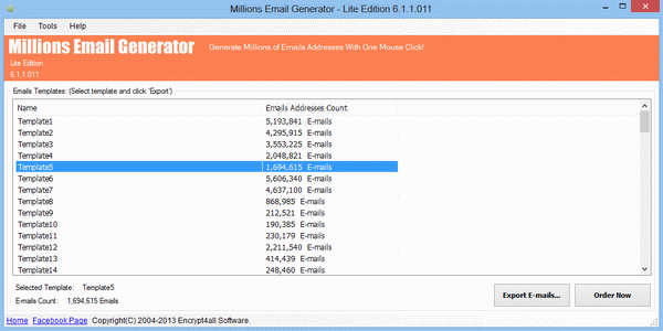 Millions Email Generator Lite Edition