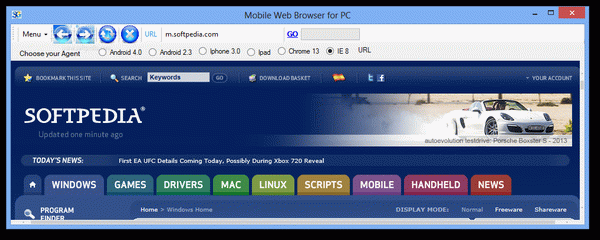 Mobile Web Browser for PC