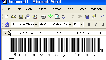 Morovia Code39 (Full ASCII) Barcode Fontware