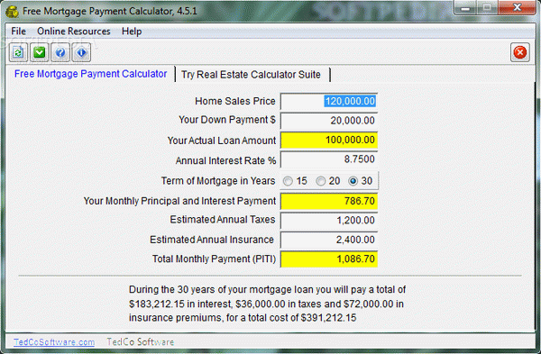 Free Mortgage Payment Calculator