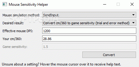 Mouse Sensitivity Helper