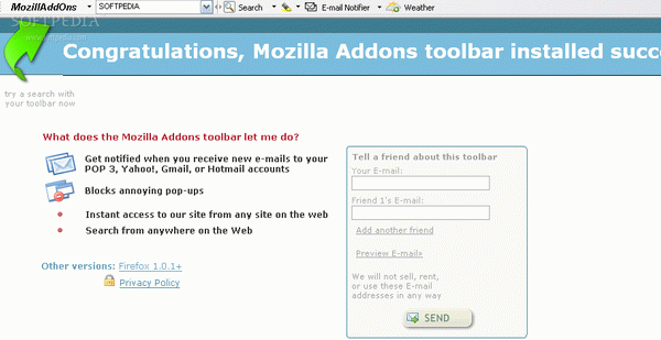 Mozilla Addons toolbar for IE