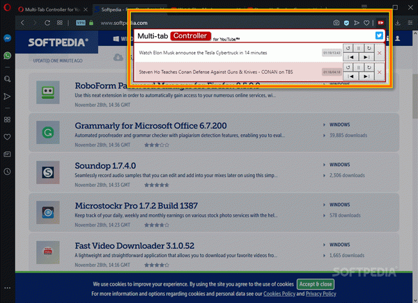 Multi-Tab Controller for YouTube for Opera