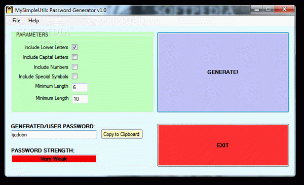 MySimpleUtils Password Generator