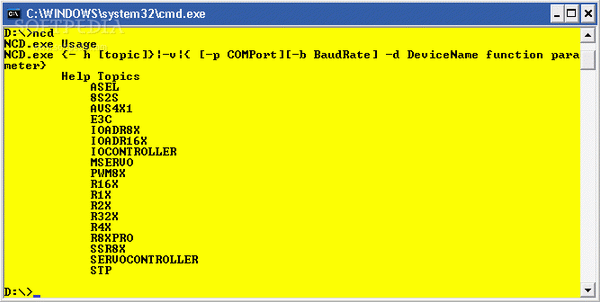 NCD Command Tool for dos