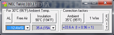 NEC Ampacity Calculator