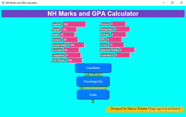 NH Marks and GPA Calculator