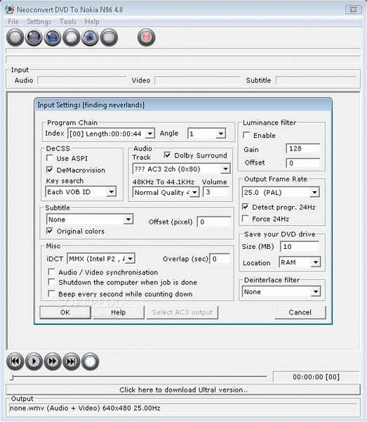 Neoconvert DVD To Nokia N96