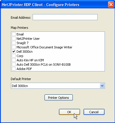 Net2Printer RDP