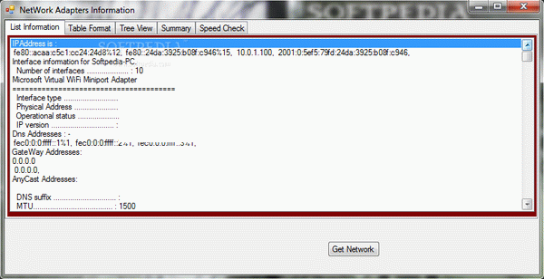 Network Adapters Information