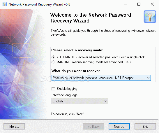 Network Password Recovery Wizard