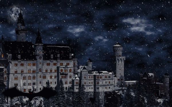 Neuschwanstein Castle at Halloween Night Screensaver