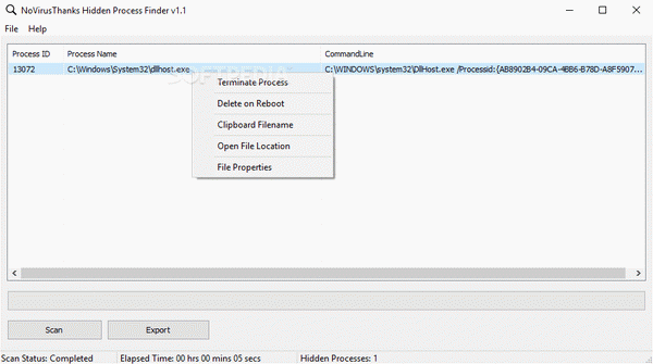 NoVirusThanks Hidden Process Finder Portable