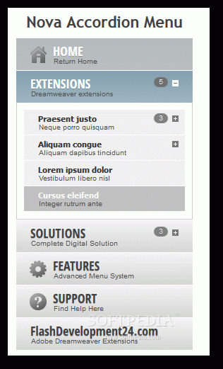 Nova Accordion Menu