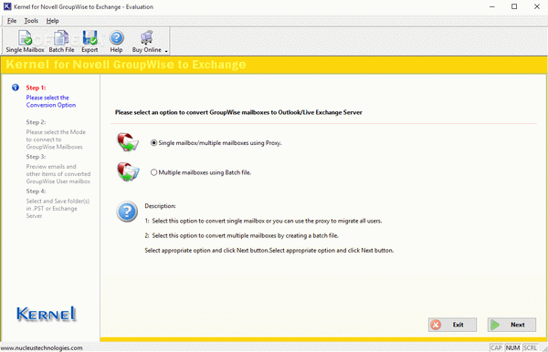 Kernel for Novell GroupWise to Exchange