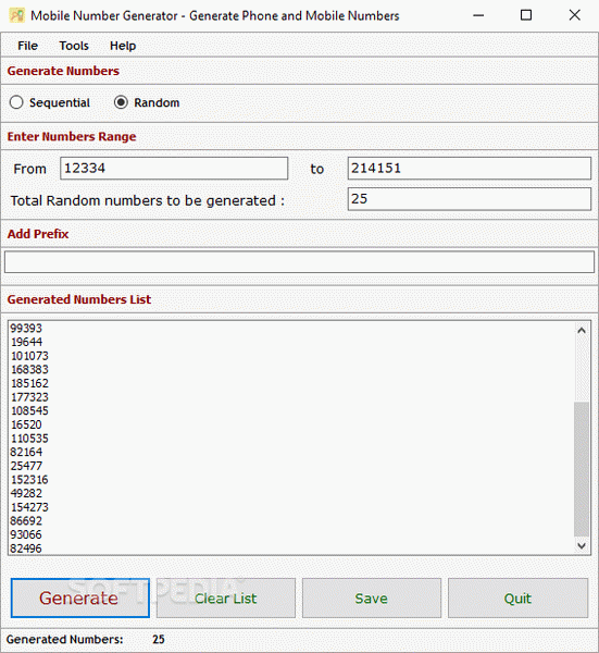 Mobile Number Generator