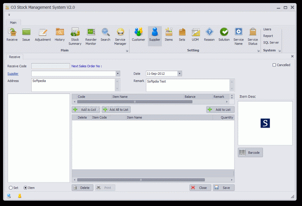 O3 Stock Management System