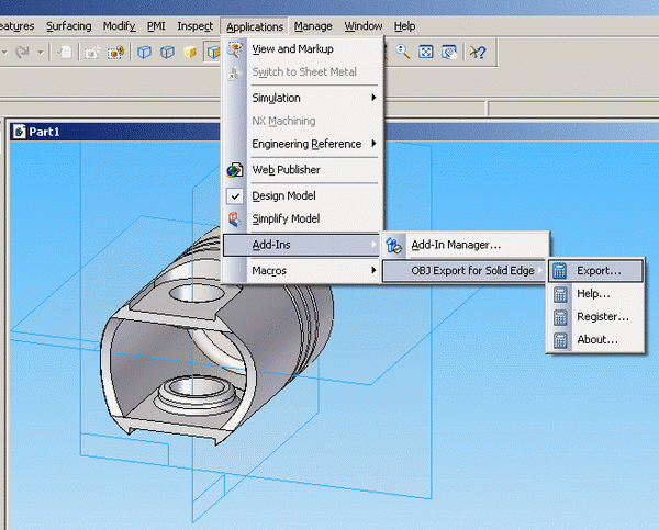 OBJ Export for Solid Edge