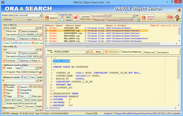 ORACLE Object Search