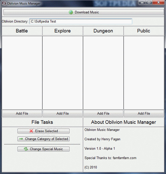 Oblivion Music Manager