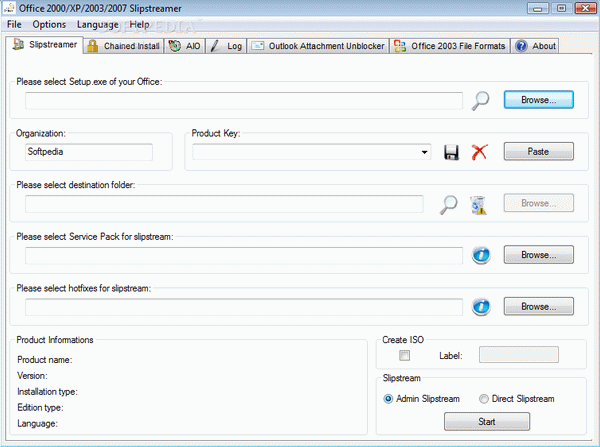 Office 2000/XP/2003/2007 Slipstreamer